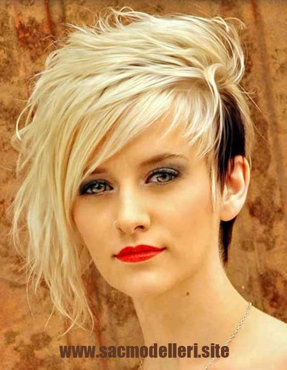 Asimetrik Sarı Kısa Saç Modeli
